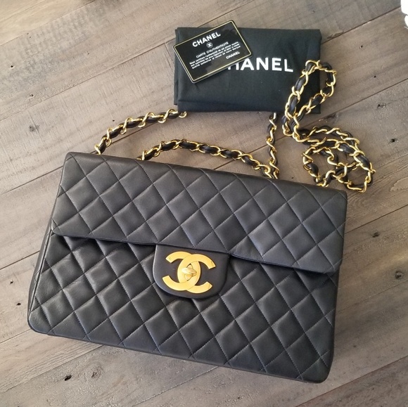 CHANEL Handbags - 9/10 CHANEL Maxi Jumbo 34 Lambskin Vintage